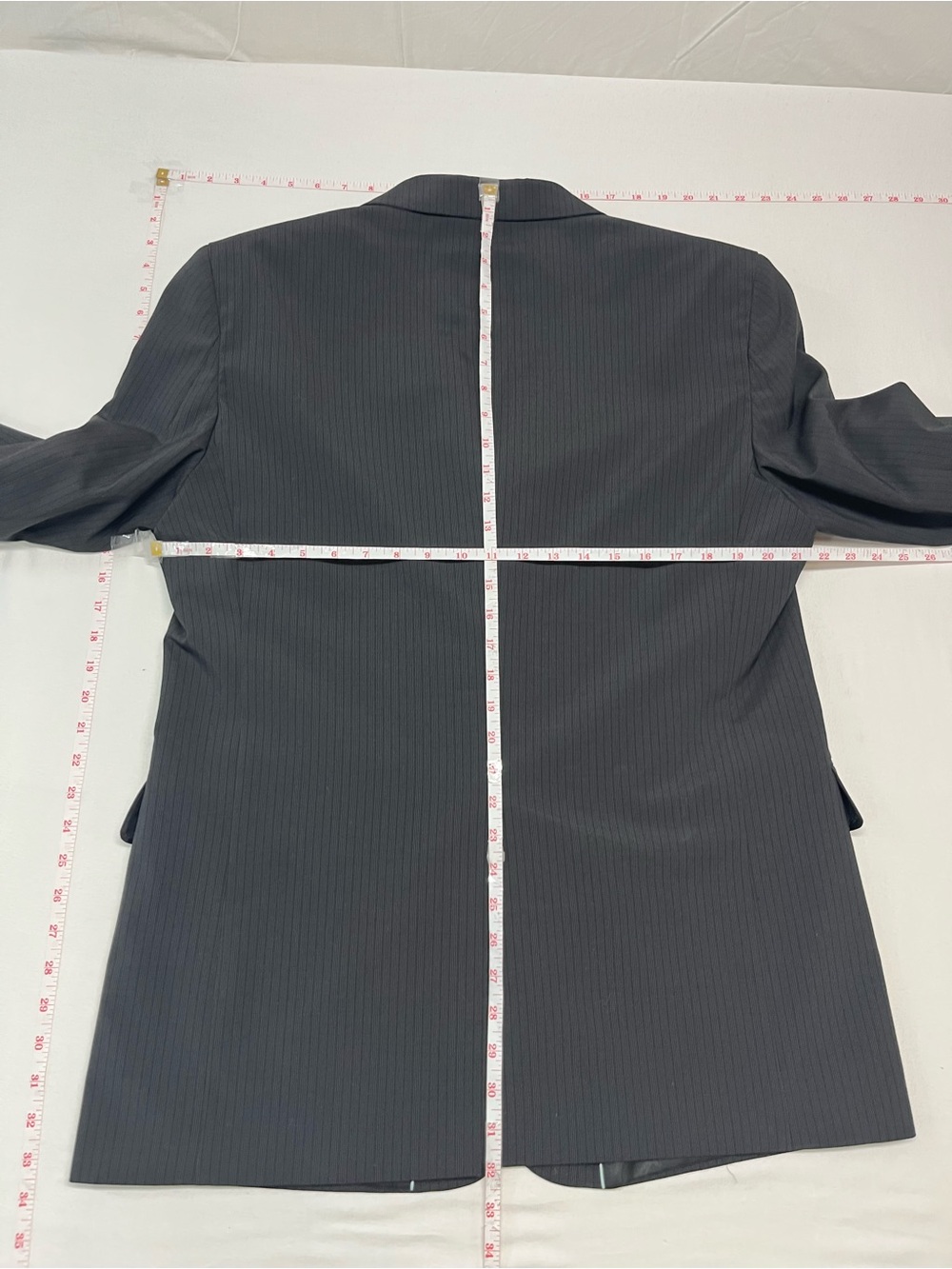 Mexx Men's Dark Black Pinstripe Suit Jacket with paints  46Rx32  business travel - Picture 3 of 7